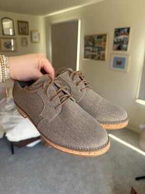 Men's Casual Linen Derby Shoes - Brown